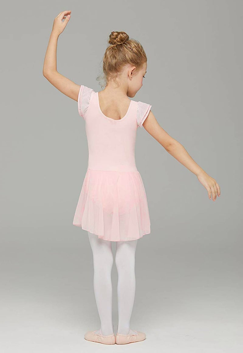 MdnMd Ballet Leotards Girls Dance Dresses Skirt Leotard for Ballerina Dress Outfits Kids Gymnastics (Age 6-8, Ballet Pink) - Image 4